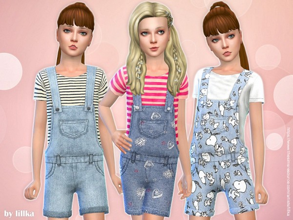  The Sims Resource: Printed Shorts Overall 03 by lillka