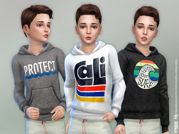  The Sims Resource: Hoodie for Boys P16 by lillka