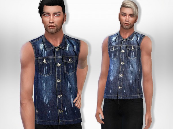 The Sims Resource: Denim Top by Puresim • Sims 4 Downloads