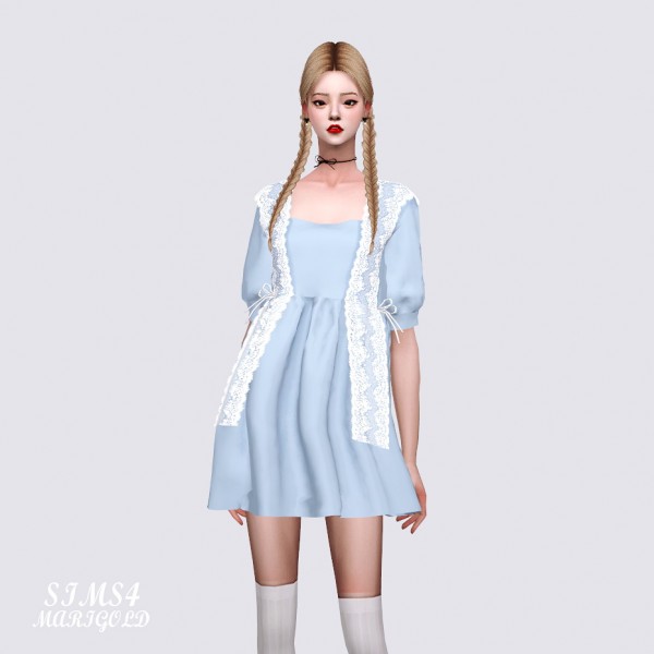SIMS4 Marigold: M Lace Baby doll Mini Dress