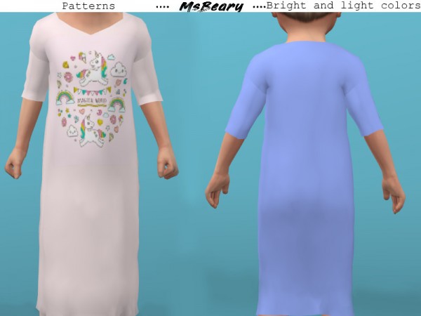 The Sims Resource: Toddlers Nightgown by MsBeary
