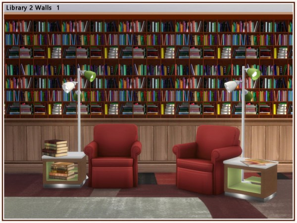  The Sims Resource: Library 2 Walls by marcorse