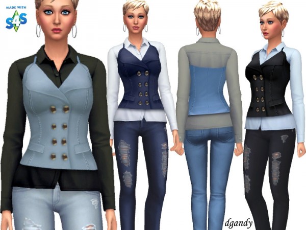  The Sims Resource: Top and Vest by dgandy