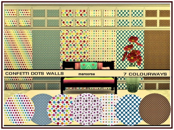  The Sims Resource: Confetti Dots Walls by marcorse