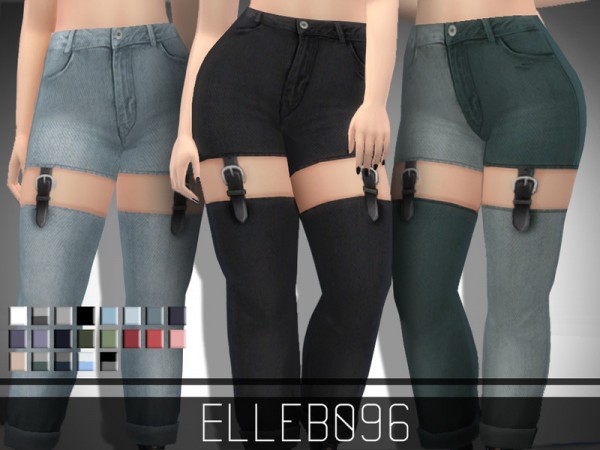  The Sims Resource: Leather Belt Mom Jeans by Elleb096