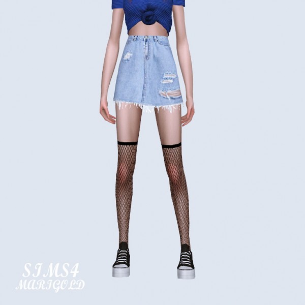  SIMS4 Marigold: Destroyed Mini Skirt