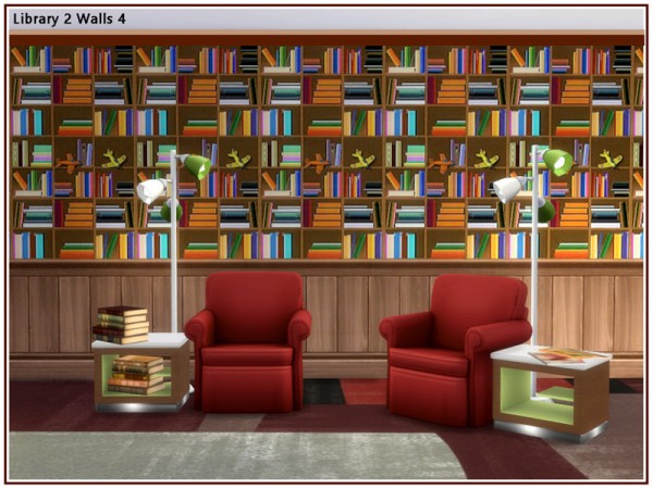  The Sims Resource: Library 2 Walls by marcorse