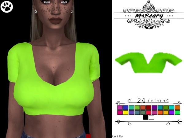  The Sims Resource: Lowcut T Shirt by MsBeary
