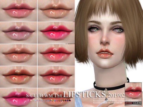  The Sims Resource: Lipstick 201902 by S Club