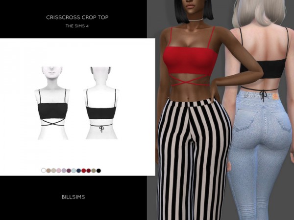  The Sims Resource: Crisscross Crop Top by Bill Sims