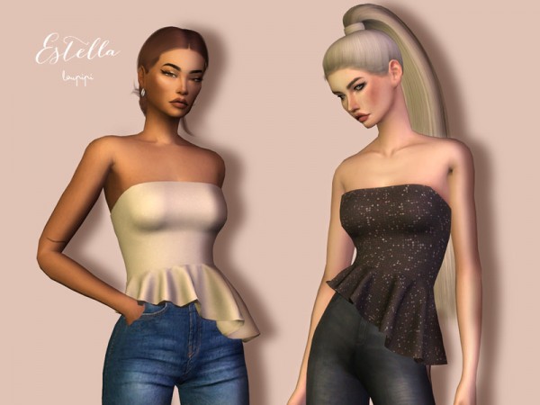 The Sims Resource: Estella Top by laupipi