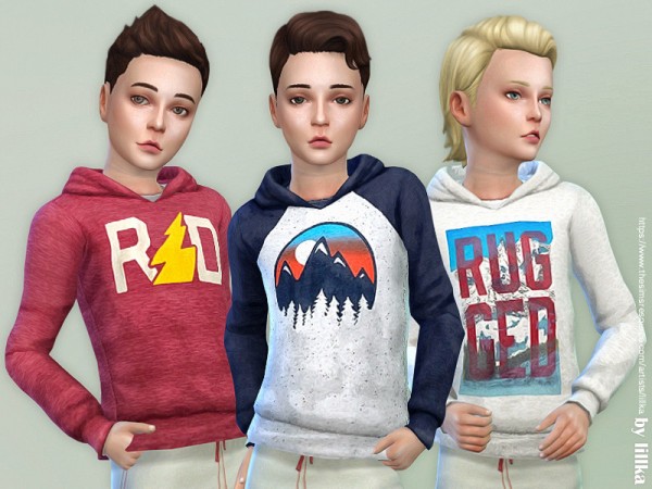  The Sims Resource: Hoodie for Boys P17 by lillka