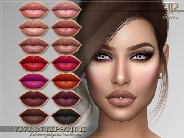  The Sims Resource: Vivian Lipstick by FashionRoyaltySims