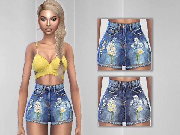 The Sims Resource: Embroidered Shorts by Puresim