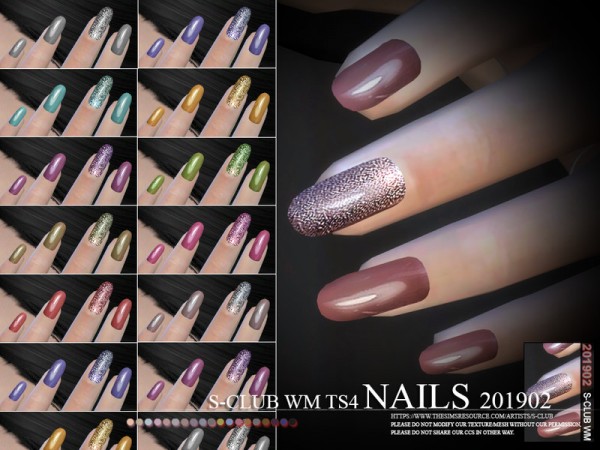  The Sims Resource: Nails 201902 by S Club
