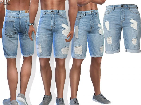  The Sims Resource: Denim Jeans Shorts James by Pinkzombiecupcakes