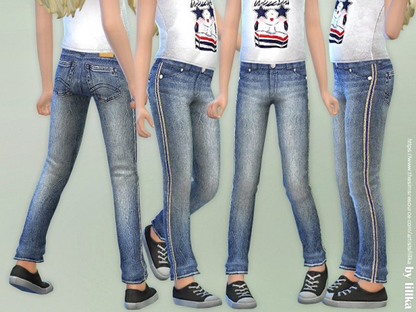 The Sims Resource: Girls Basic Jeans by lillka