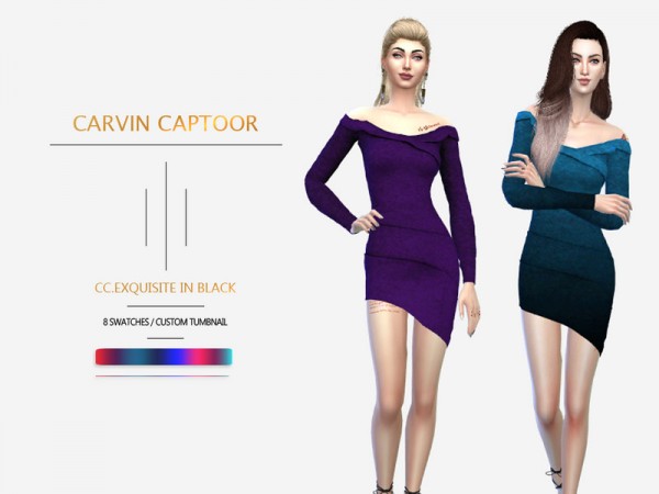  The Sims Resource: Exquisite in black dress by carvin captoor