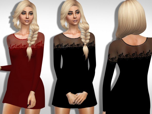 The Sims Resource: Lace Transparent Party Dress by Saliwa • Sims 4 ...