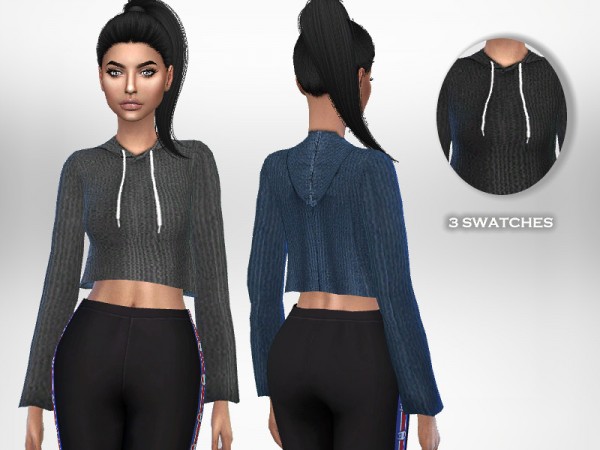  The Sims Resource: Ribbed Hoodie by Puresim