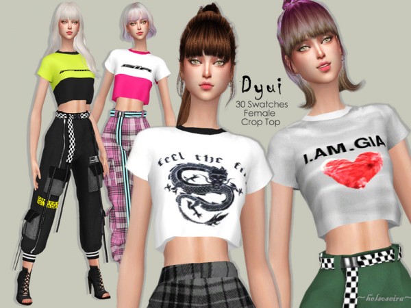  The Sims Resource: DYUI   Casual Crop Top by Helsoseira