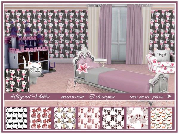  The Sims Resource: Kittycat Walls by marcorse