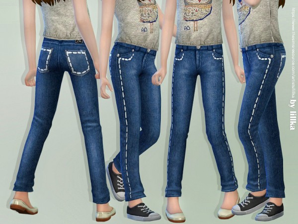  The Sims Resource: Girls Skinny Fit Jeans by lillka