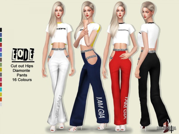  The Sims Resource: EODE   Diamonte Pants by Helsoseira