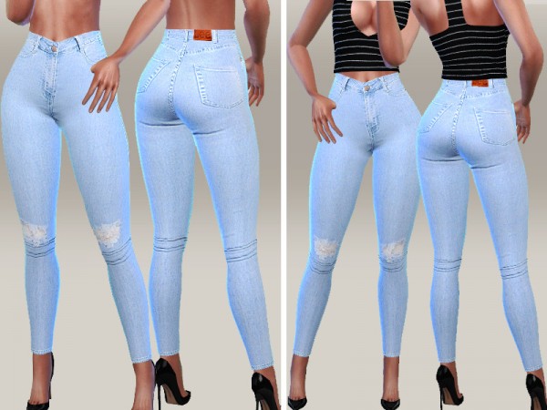 The Sims Resource: Denim Skinny Jeans 059 by Pinkzombiecupcakes • Sims ...