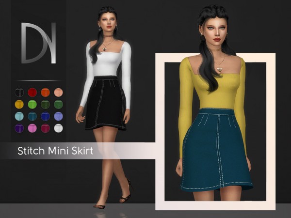  The Sims Resource: Stitch Mini Skirt by DarkNighTt