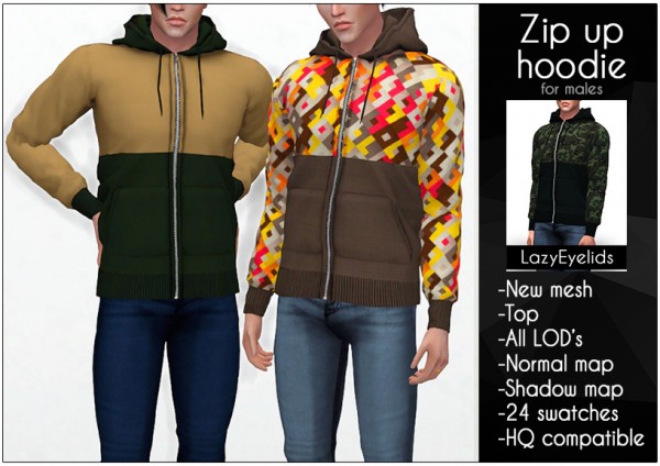  Lazyeyelids: Zip Up hoodie