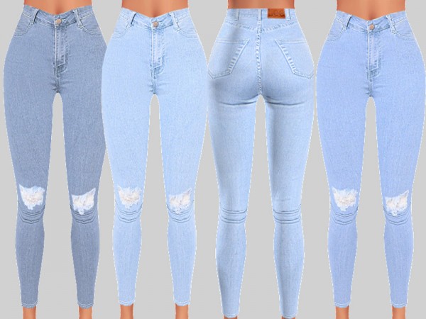  The Sims Resource: Denim Skinny Jeans 059 by Pinkzombiecupcakes