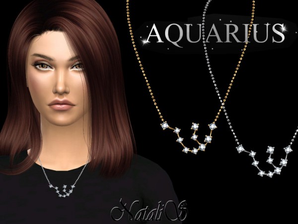  The Sims Resource: Aquarius zodiac necklace by NataliS