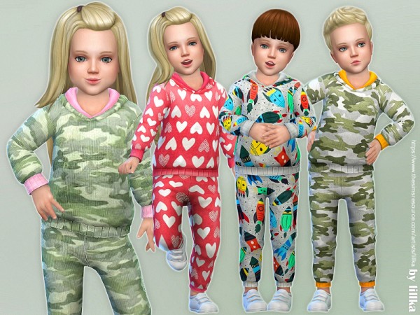  The Sims Resource: Printed Overall for Toddler by lillka