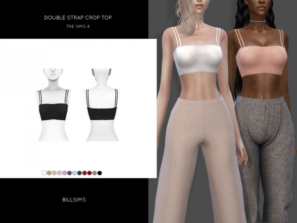  The Sims Resource: Double Strap Crop Top by Bill Sims