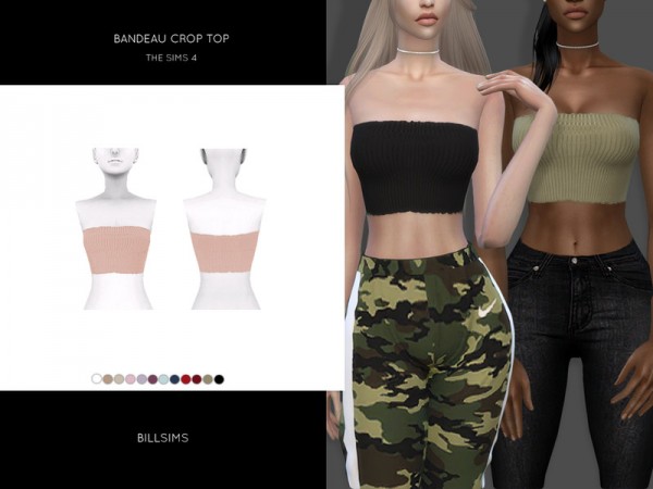  The Sims Resource: Bandeau Crop Top by Bill Sims