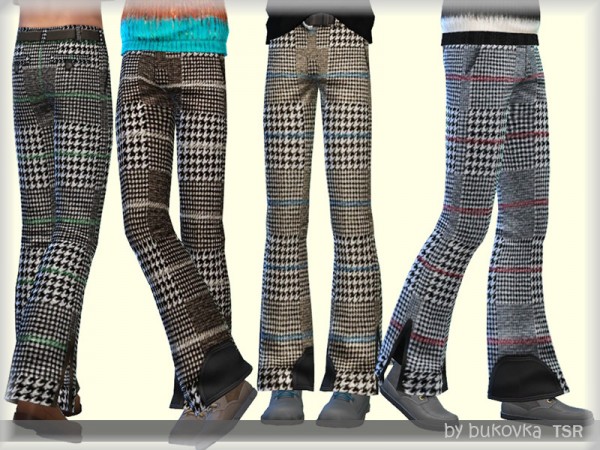  The Sims Resource: Flared Pants Plaid by bukovka