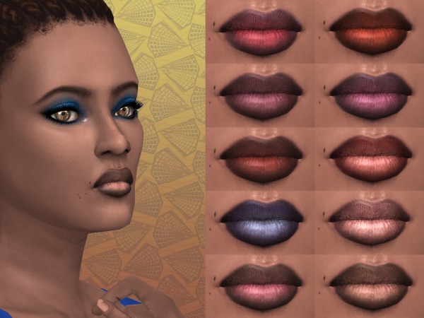  Mod The Sims: Ombre Lipstick with shine for Dark skintones by lilotea