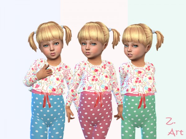  The Sims Resource: Pastel colors and pattern mix jumpsuit by Zuckerschnute20