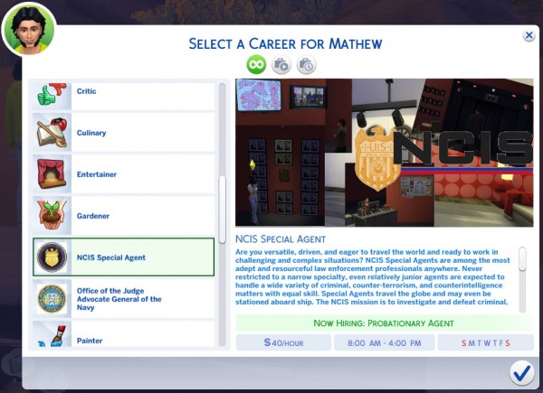  Mod The Sims: NCIS Career Conversion by crdroxxpl