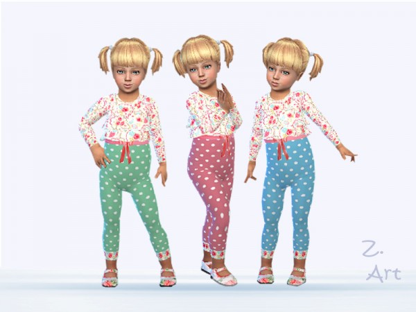  The Sims Resource: Pastel colors and pattern mix jumpsuit by Zuckerschnute20