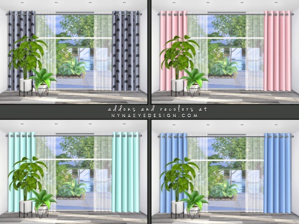  The Sims Resource: Lyne Curtains by NynaeveDesign
