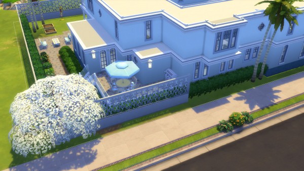  Mod The Sims: Blue and White Floridian Mansion| No CC by thegrimtuesday