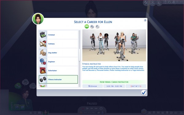  Mod The Sims: Fitness Instructor by ellenplop