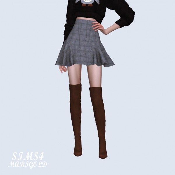  SIMS4 Marigold: Side Flare Mini Skirt