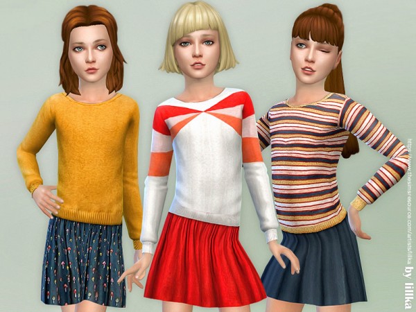  The Sims Resource: Cozy Sweater Dress by lillka