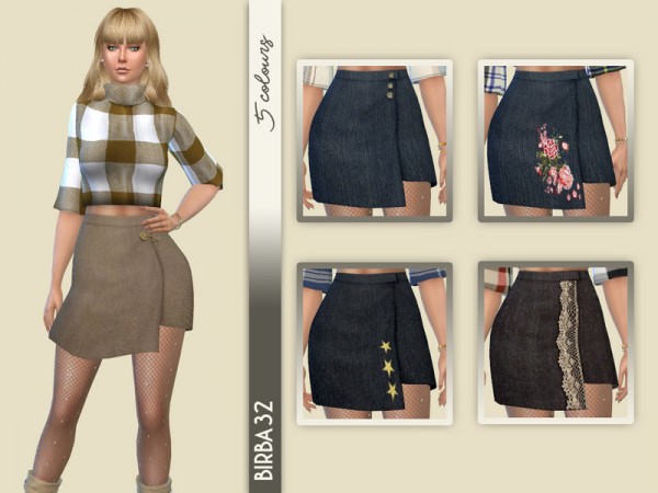  The Sims Resource: Asymmetric Skirt by Birba32
