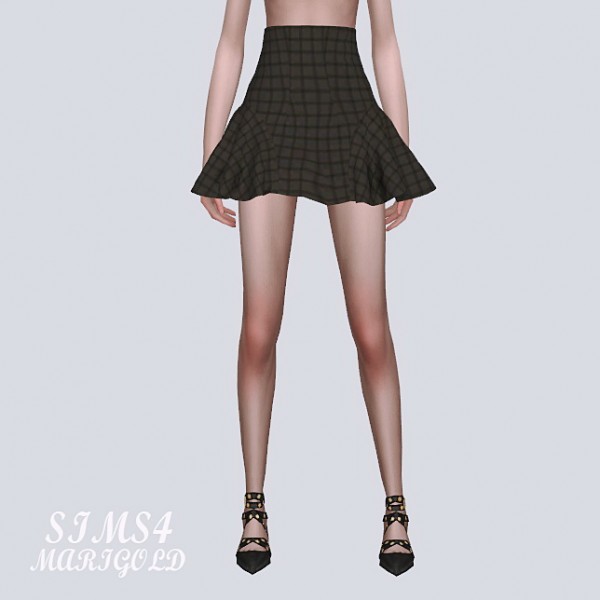  SIMS4 Marigold: Side Flare Mini Skirt