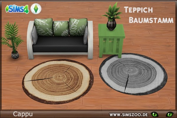  Blackys Sims 4 Zoo: Tree trunk rugs by Cappu