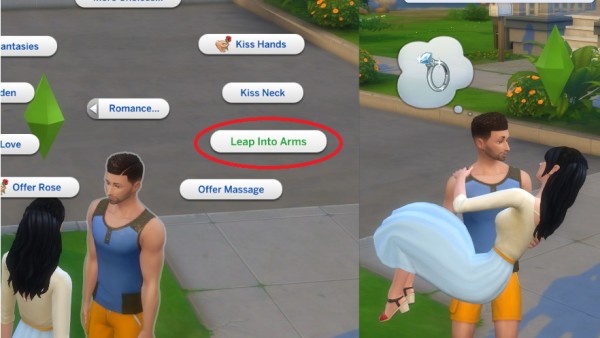  Mod The Sims: Leap Into Arms and Carry Lovingly  by andrian m.l